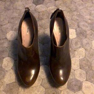 Miu Miu brown platform booties 40.5